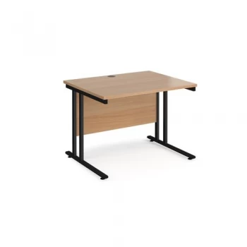 Image of Maestro 25 straight desk 1000mm x 800mm Black cantilever leg frame,