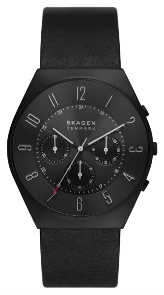 image of Skagen SKW6843 Mens Grenen Chronograph Black Monochrome Watch