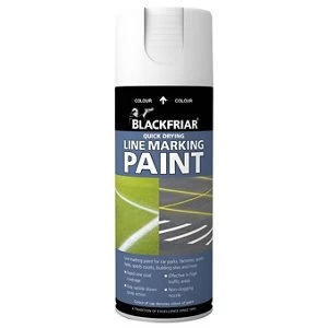 image of Blackfriar White Matt Multi-surface Line-marking spray Paint 400ml