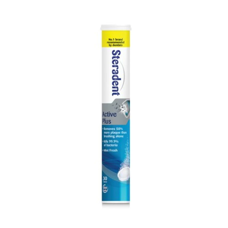 Image of Steradent Steradent Active Plus Denture Cleaning Tablets x30 Mint Fresh (Pack of 12) 3008498 3008498