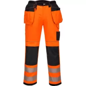 image of Portwest PW3 Hi Vis Stretch Holster Trousers Orange / Black 42" 31"