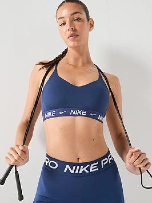 Image of Nike Indy Light Support Womens Padded Sports Bra - Blue Female 12