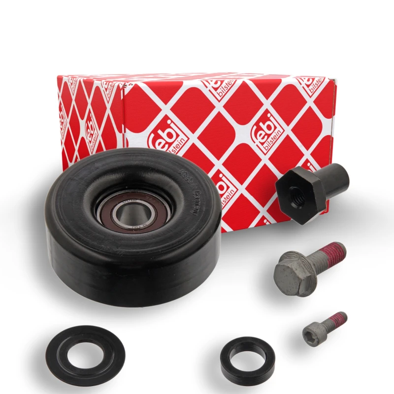 Image of FEBI BILSTEIN 34538 Idler Pulley with screw Plastic Deflection/Guide Pulley,v-ribbed belt (312)