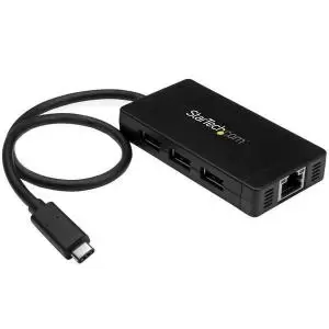 image of StarTech.com 3 Port USB 3.0 Hub with Gigabit Ethernet 8STHB30C3A1GE