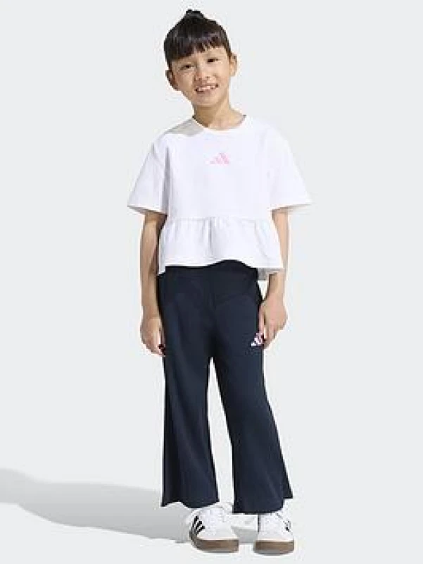 Image of Adidas Girls t-shirt and trouser set adidas Seasonals Blanc Female 5/6 ans