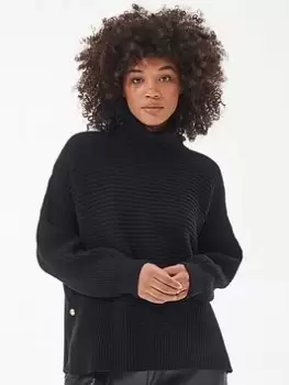 Image of Barbour International Boulevard Knitted Jumper - Black, Size 10, Women