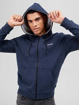 Image of Hugo Boss Zeedo 1 Zip Through Hoodie Dark Blue Size 2XL Men
