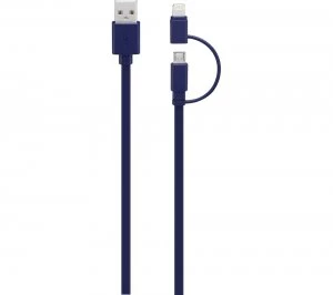 image of Iwantit USB to Micro USB Cable with Lightning Adapter 1m