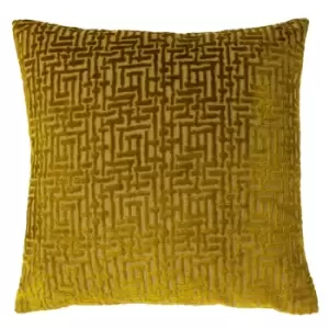 Image of Delphi Velvet Jacquard Cushion Gold / 45 x 45cm / Polyester Filled