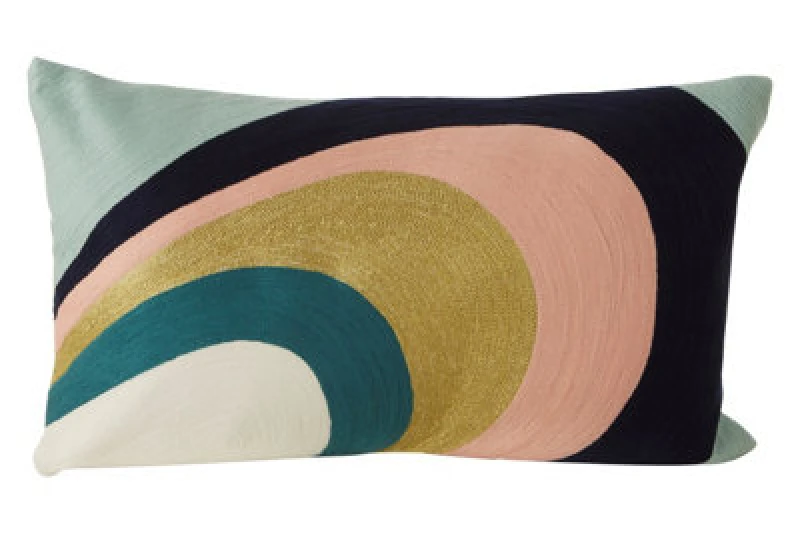 Image of Orsina Curved Stripes Soft Fabric Cushion