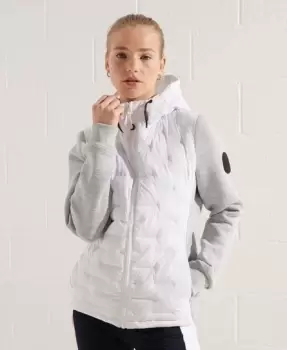 Image of Superdry Womens Storm Sonic Hybrid Hoodie White - Size: 12