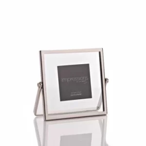 image of Impressions Silver Colour Hinged Photo Frame 2" x 2"