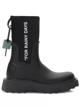 image of OFF White WOMEN Sponge Rubber Rainboot Black/White