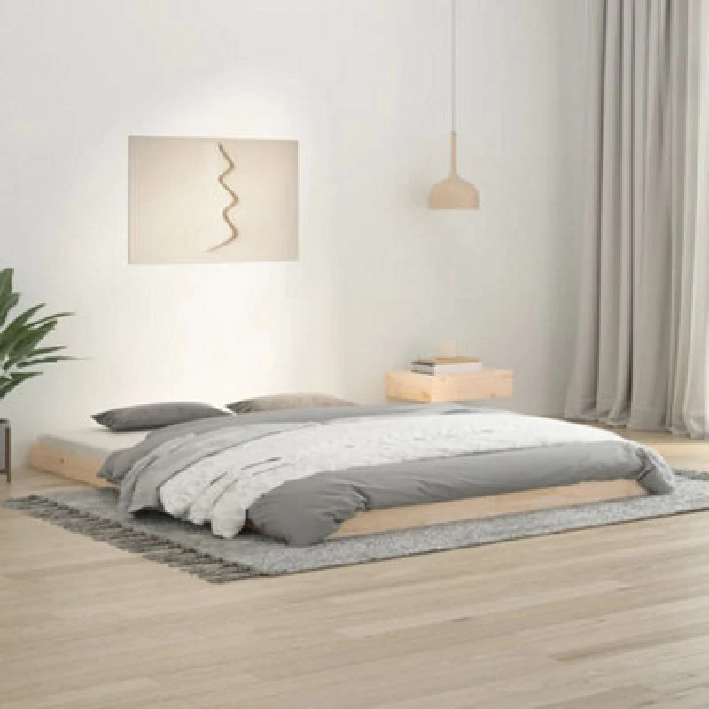 Image of Vidaxl Bed Frame Without Mattress 160X200 Cm Solid Wood Pine
