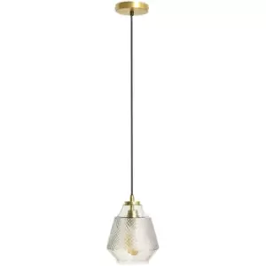 Image of Textured Glass Pendant Ceiling Light Fitting - No Bulb