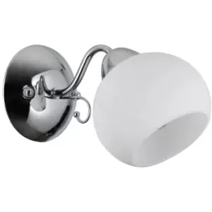 image of Netlighting Stylized Wall Lamp Chrome, White 1 Light with White Shade, E27 - ITL