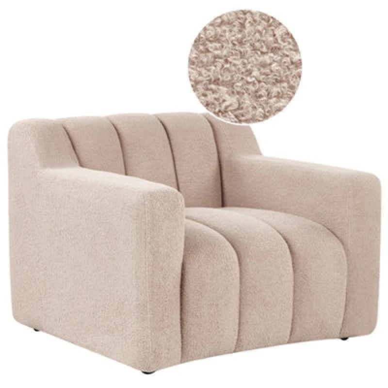 Image of Beliani Boucle Armchair Beige Agerup