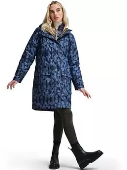 Image of Regatta X Orla Kiely Waterproof Padded Parka - Blue Print , Blue Print, Size 16, Women