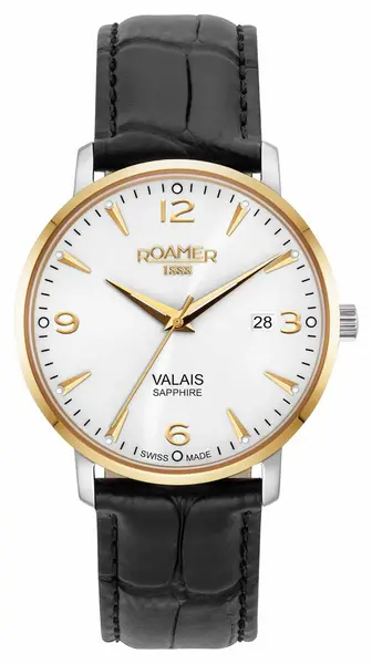 Image of Roamer 958833 47 14 05 Valais Gents Silver Dial With Yellow Watch