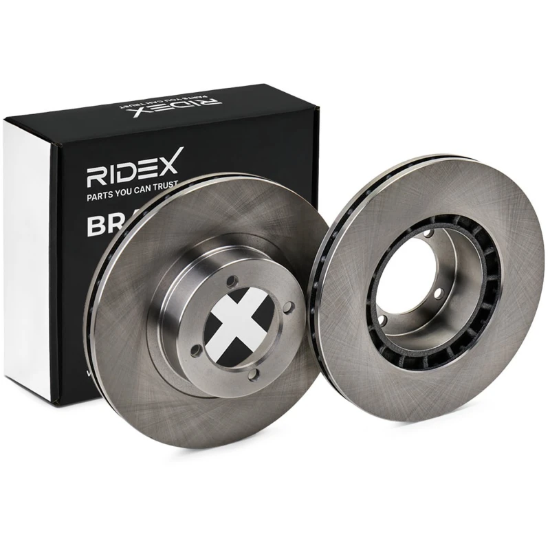 Image of RIDEX 82B0833 Brake disc Front Axle, Vented, Cast Iron, Uncoated, Untreated, without bolts/screws Cast Iron Brake Disc (82)