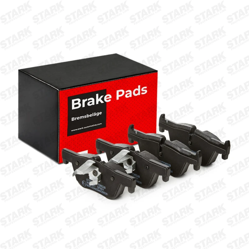 Image of STARK SKBP-0011095 Brake pad set Rear Axle, prepared for wear warning indicator, with piston clip Brake Pad Set,disc brake (402)