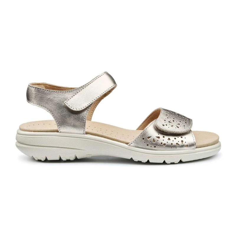 Image of Hotter Womens Wide Fit 'Leah II' Sandals in Metallics Size: 3 Metallics Female 3