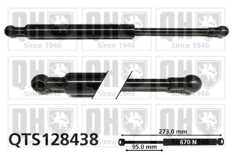 Image of QUINTON HAZELL Tailgate strut QUINTON HAZELL QTS128438