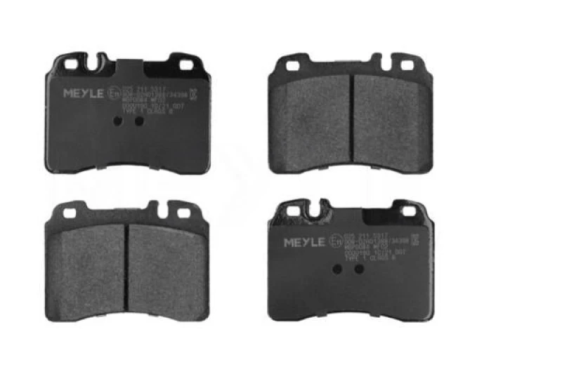 Image of MEYLE 025 211 5317 Brake pad set Front Axle, prepared for wear warning indicator, Original Quality, with anti-squeak plate Brake Pad Set,disc brake (