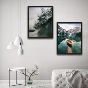 Image of Serenity Set Multicolor Decorative Framed Painting (2 Pieces)