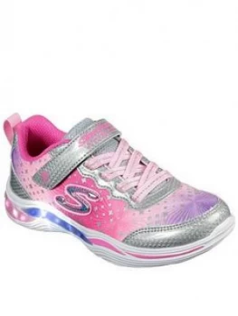 Skechers Girls Power Petals Painted Daisy Trainer - Silver