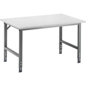 Image of RAU Work table, height adjustable, 760 - 1080 mm, melamine coated chipboard worktop, WxD 1500 x 800 mm, metallic charcoal