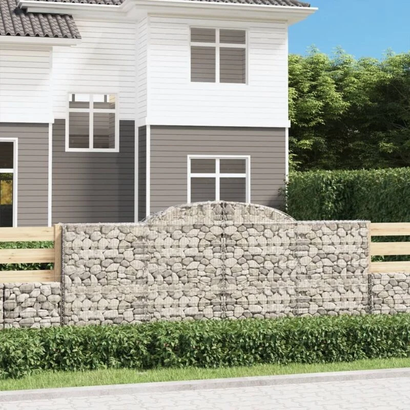 Image of VIDAXL Arched Gabion Baskets 10 pcs 300x50x120/140cm Galvanised Iron Vidaxl 3146727