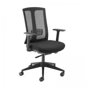 image of Ronan mesh back operators chair with fixed arms - black