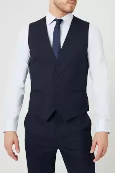 Image of Mens Slim Fit Navy Fine Stripe Waistcoat