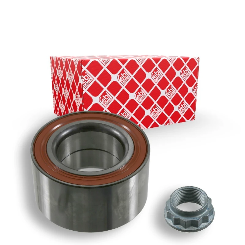 Image of FEBI BILSTEIN 08222 Wheel bearing kit with axle nut, Rear Axle Right Wheel Bearing Kit (654)