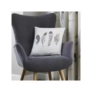 image of Fusion Idaho 100% Cotton Filled Cushion, Charcoal, 43 x 43 Cm