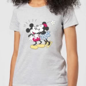 image of Disney Mickey Mouse Minnie Kiss Womens T-Shirt - Grey - 3XL