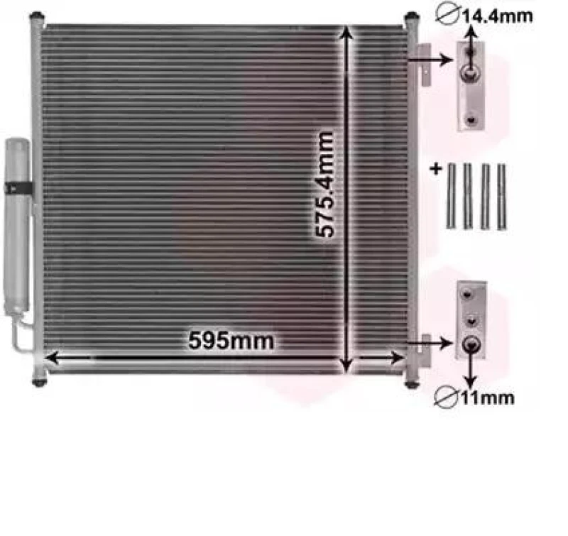 Image of VAN WEZEL 02005218 Condenser *** IR PLUS ***, with dryer, with accessories Condenser,air conditioning (448)