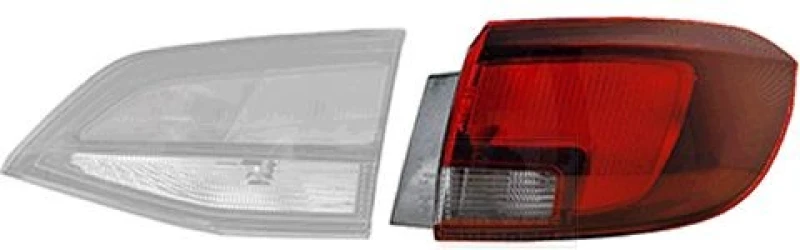 Image of VAN WEZEL 3811922 Rear light Outer section, with bulb holder, Right Combination Rearlight (391)