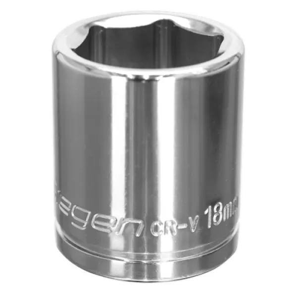 Image of Genuine SEALEY S0585 WallDrive® Socket 18mm 3/8Sq Drive