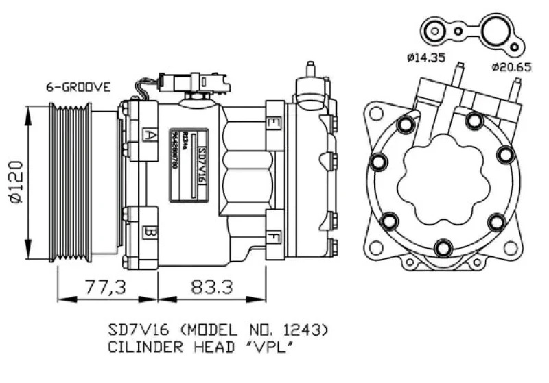 Image of NRF 32266 AC Compressor EASY FIT PAG 46, with seal ring Compressor,air conditioning (447)