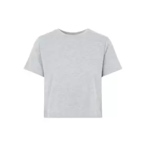 image of Pieces Crop Cotton T-Shirt - Grey