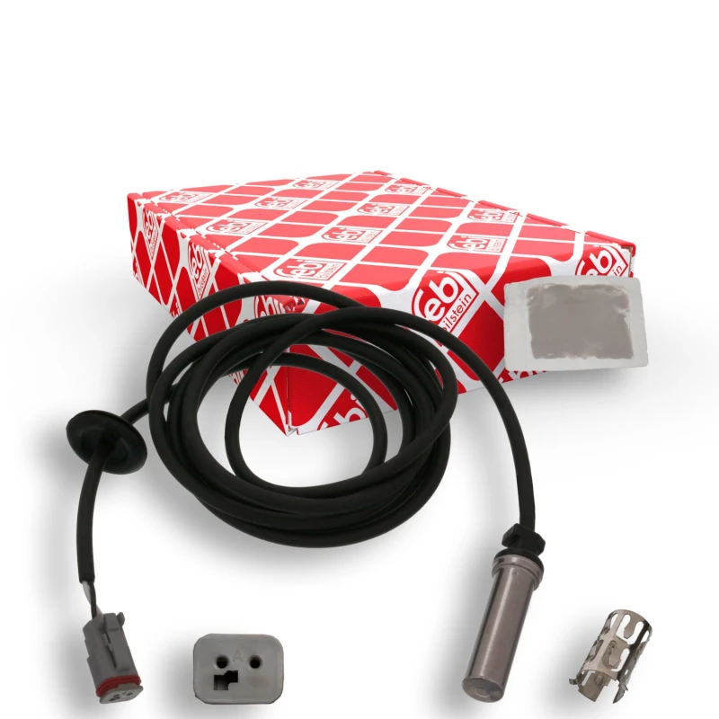 Image of FEBI BILSTEIN 46548 ABS Sensor Rear Axle Right, with bush Sensor,wheel speed (412)