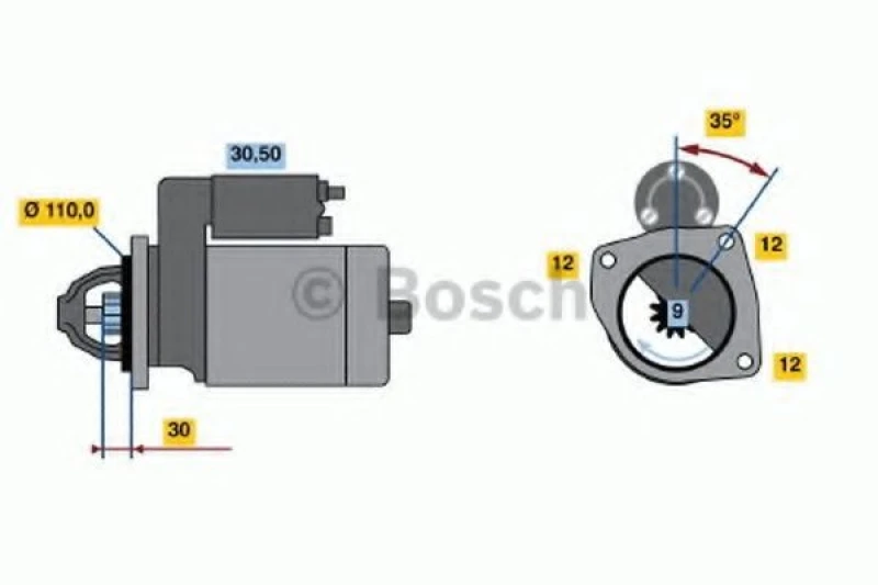 Image of Starter motor Bosch 0 986 013 650