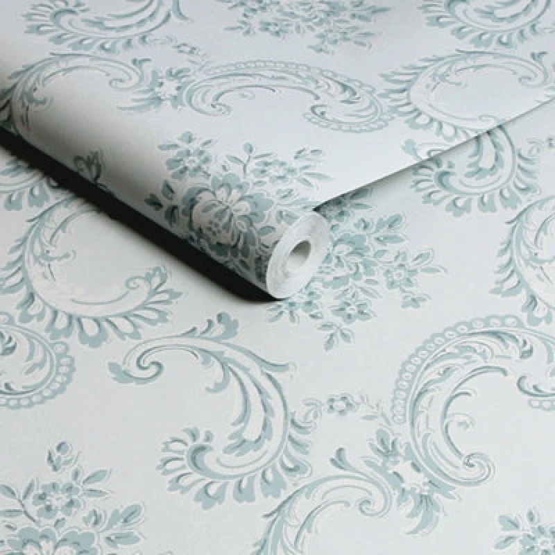 Image of Shabby Chic by Rachel Ashwell Boudoir Beauty Blue Floral Wallpaper Wallpaper One Blue 71541218055