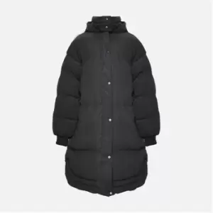 image of Missguided High Neck Longline Maternity Puffer Coat - Black