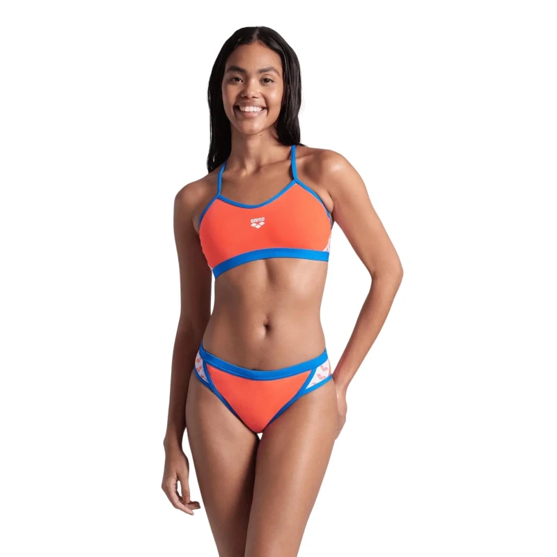 Image of 2 Piece swimsuit For Her Arena Icons Cross Back Solid Orange Female 34
