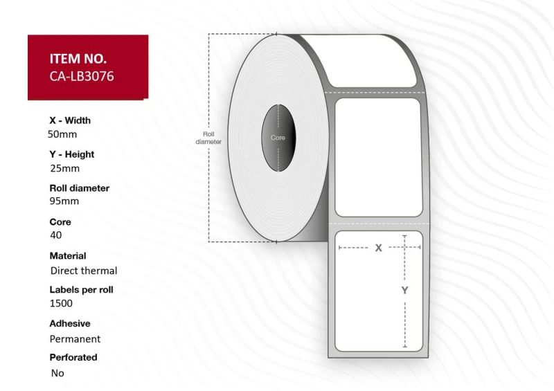 Image of Capture CA-LB3076 printer label White