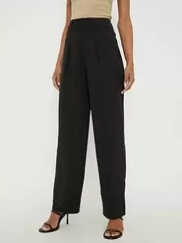 image of Dorothy Perkins Pleated Front Straight Leg Trouser - Black, Size 10, Women