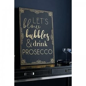 Prosecco Time Metallic Printed Canvas